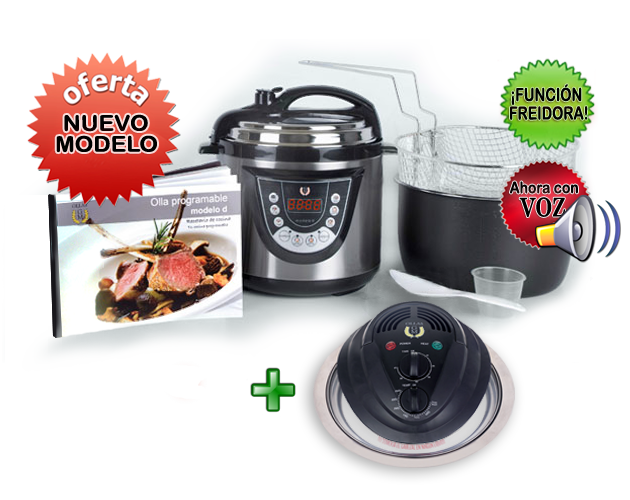 PACK Cocina Programable GM modelo D Funcion freidora 6 litros + Tapa de Conveccion halogena
