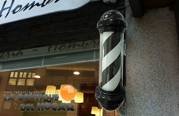 Poste giratorio para Barberia y Peluquería con Luz LED PIR005N color Negro