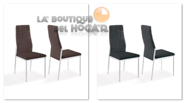 Silla de comedor con estructura metálica cromada Modelo Milano