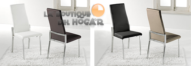 Silla de comedor con estructura metálica cromada Modelo Milano
