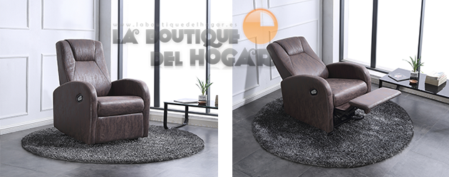 Sillón Relax Levantapersonas en Tejido Vintage chocolate Modelo Artic