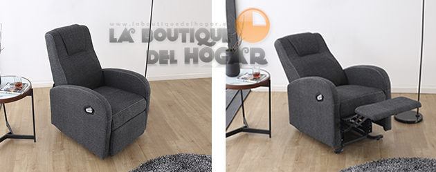 Sillón Relax Levantapersonas en Tela Bali Gris Marengo Modelo Artic