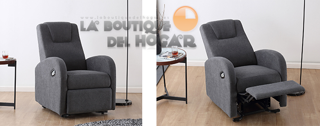 Sillón Relax Levantapersonas en Tela Gris Modelo Artic