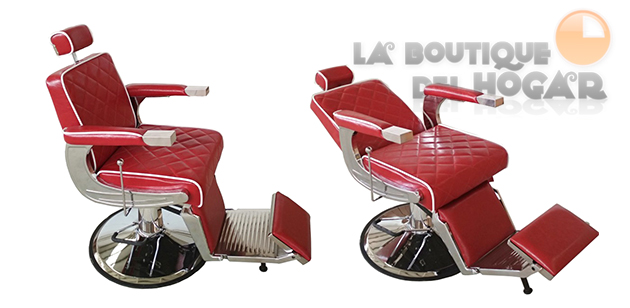 Sillón Barbero hidráulico reclinable y giratorio con reposapies abatible Modelo S68R