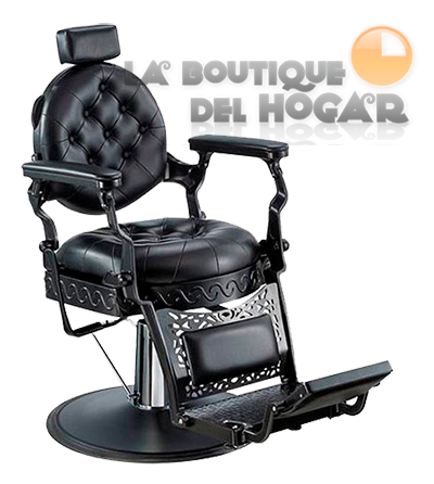 Sillón Clásico de Barbero hidráulico estilo Retro Vintage con reposapies integrado Modelo Trevor
