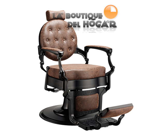 Sillón Clásico de Barbero hidráulico estilo Retro Vintage con reposapies integrado Modelo Mae