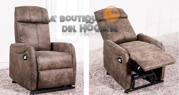Sillón Relax Levantapersonas Modelo Lift en Tejido Terra Cuir