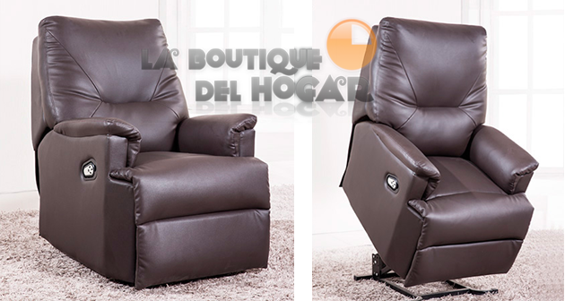 Sillón Relax Levantapersonas Modelo Lincoln en polipiel - Color Chocolate