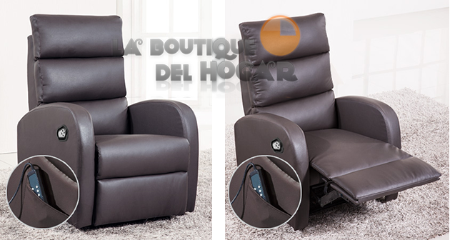 Sillón Relax Levantapersonas Modelo Ocean en polipiel - Color Chocolate
