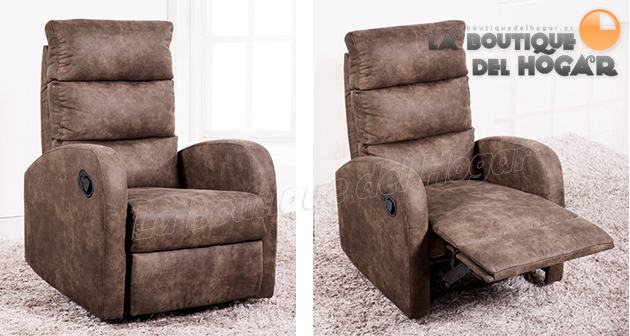 Sillón Relax Pared Cero Grados Modelo Pacific en Tela Terra Cuir