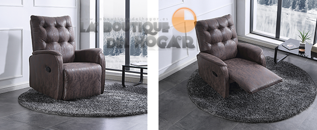 Sillón Relax en Tejido Vintage chocolate Modelo Swing