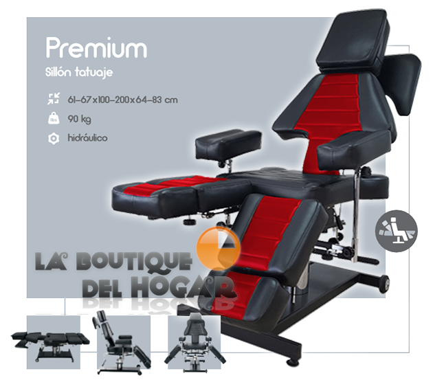 Sillón tatuaje hidráulico Modelo Premium