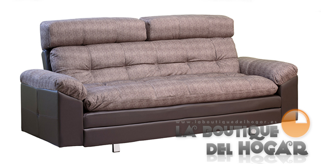 Sofá Cama Modelo Durban con Sistema de apertura tipo libro y Puf Chaise Longue