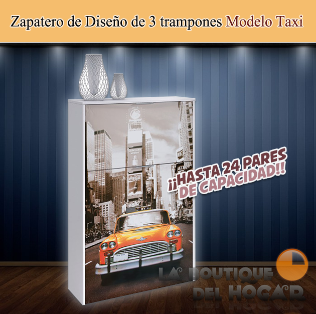 Zapatero de Diseño de 3 trampones Modelo Taxi