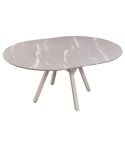 Mesa Comedor Redonda Extensible Paul 130–180 cm Acabado Ceramic Grey/Blanco