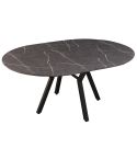 Mesa Comedor Redonda Extensible Paul 130–180 cm Ceramic Vulcano/Negro.