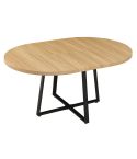 Mesa Comedor Redonda Extensible Sofía 110 – 160 x 110 cm Oak / Negro