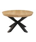 Mesa Comedor Redonda Extensible Bradley 130 - 180 x130CM Oak/Negro