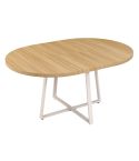 Mesa Comedor Redonda Extensible Sofía 110 – 160 x 110 cm Oak / Blanca
