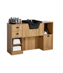 Tocador de Barbería Vintage con Encimera y Lavacabezas color negro Modelo OKE 4 BR 
