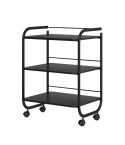 Carrito de estética de 3 estantes Modelo Elsa color Negro