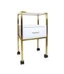 Carrito auxiliar de peluquería y estética con cajón bandeja superior Modelo Golden