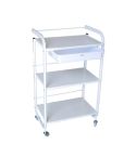 Carrito auxiliar de estética con bandeja y estantes Modelo IDMCAEST