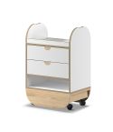 Carrito de estética de madera con cajones y compartimento inferior Modelo Ikon Marrón Oak