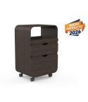 Carrito de estética de madera con cajones y compartimento central Modelo Thul Wengue