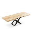 Mesa Multiusos extensible y elevable eléctricamente con patas metálicas negras y tablero de Roble Nordish Modelo Troya 160x90