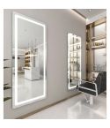 Tocador de Peluquería estilo Moderno Rectangular  con espejo LED 