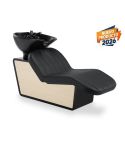 Lavacabezas con pica negra mate y respaldo ergonómico en madera y polipiel Modelo Dax B/98M Negro