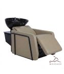 Lavacabezas Gama Alta pica negra brillante con respaldo y reposapies eléctrico Modelo Hera Massage BEM Beige