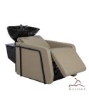 Lavacabezas Gama Alta pica negra mate con respaldo y reposapies eléctrico Modelo Hera Massage BEM Beige