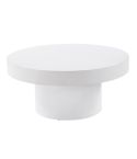 Mesa Baja Multiusos Redonda fija en Microcemento Blanco 90 cm