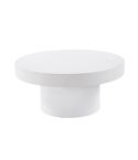 Mesa Baja Multiusos Redonda fija en Microcemento Blanco 66 cm
