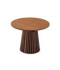 Mesa de comedor Redonda extensible con patas en forma de cono y tablero Nogal Modelo Brandon 100