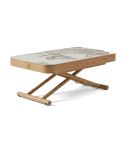 Mesa de centro elevable motorizada y extensible Oak con tablero Ceramic Modelo Turín 120x75cm