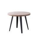 Mesa de comedor Redonda extensible negra con patas metálicas y tablero de Roble Honey Modelo Berg 120