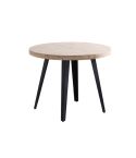Mesa de comedor Redonda extensible negra con patas metálicas y tablero de Roble Nordish Modelo Berg 120