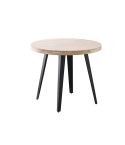 Mesa de comedor Redonda fija negra con patas metálicas y tablero de Roble Nordish Modelo Berg 100