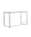Mesa de estudio / despacho fija en cristal templado con patas cromadas Modelo Benetto 120x60 