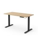 Mesa de estudio / despacho Motorizada con patas metálicas negras y tablero Oak 120x60