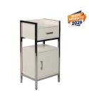Mueble auxiliar de peluquería y estética con cajón y armario Modelo Whitechic