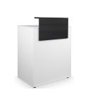Mueble de recepción con cajón y frente madera color blanco Modelo Dylan White Negro
