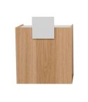 Mueble de recepción Oak con estantes y frente Blanco Modelo MANAAKI
