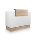 Mueble de recepción con frontal y base efecto madera roble Modelo Thierry White madera