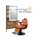 Pack - Sillón Barbería Hugo Marrón / Tocador Logan Brown
