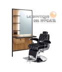 Pack - Sillón Barbería Hugo negro / Tocador Logan Brown