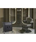 Pack - Sillón Barbero Mamba Gris / Tocador LED Kobe / Carrito Tool Barber